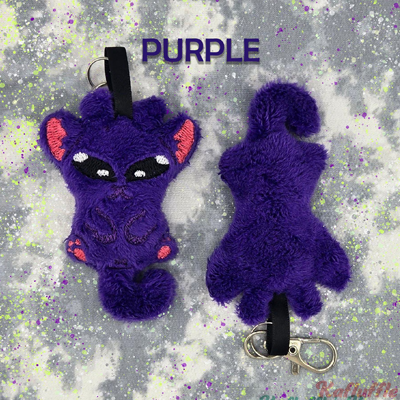 Plush Keychain of Glorp Cat in Purple